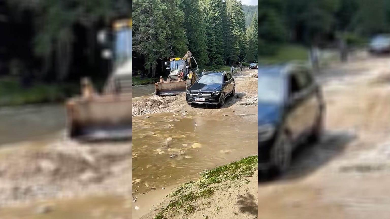 Viitura a distrus din nou podul de la Horoabele, LDP a intervenit și a amenajat o cale de acces. VIDEO