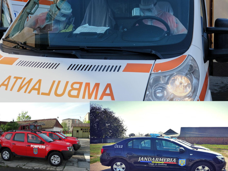 Jandarmii și pompierii dau o mână de ajutor Ambulanței Dâmbovița