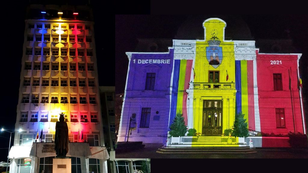 În onoarea Zilei Naționale a României, Primăria Târgoviște și în premieră, sediul CJ Dâmbovița, luminate în culorile tricolorului
