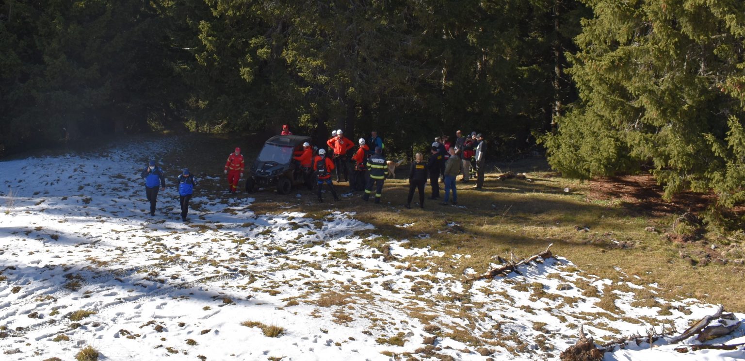 Exercițiu în zona Padina-Peștera: Misiune de căutare a unei persoane dispărute