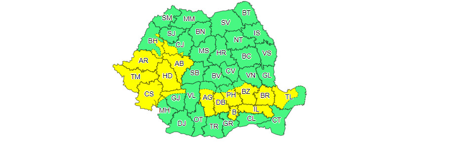 ATENȚIE, COD GALBEN de POLEI, intră în vigoare și vizează întreg județul Dâmbovița