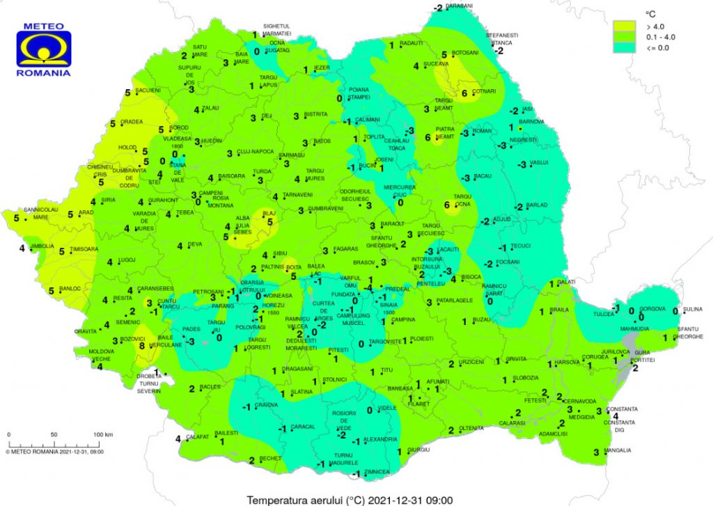 Prognoza meteo, 31 decembrie 2021