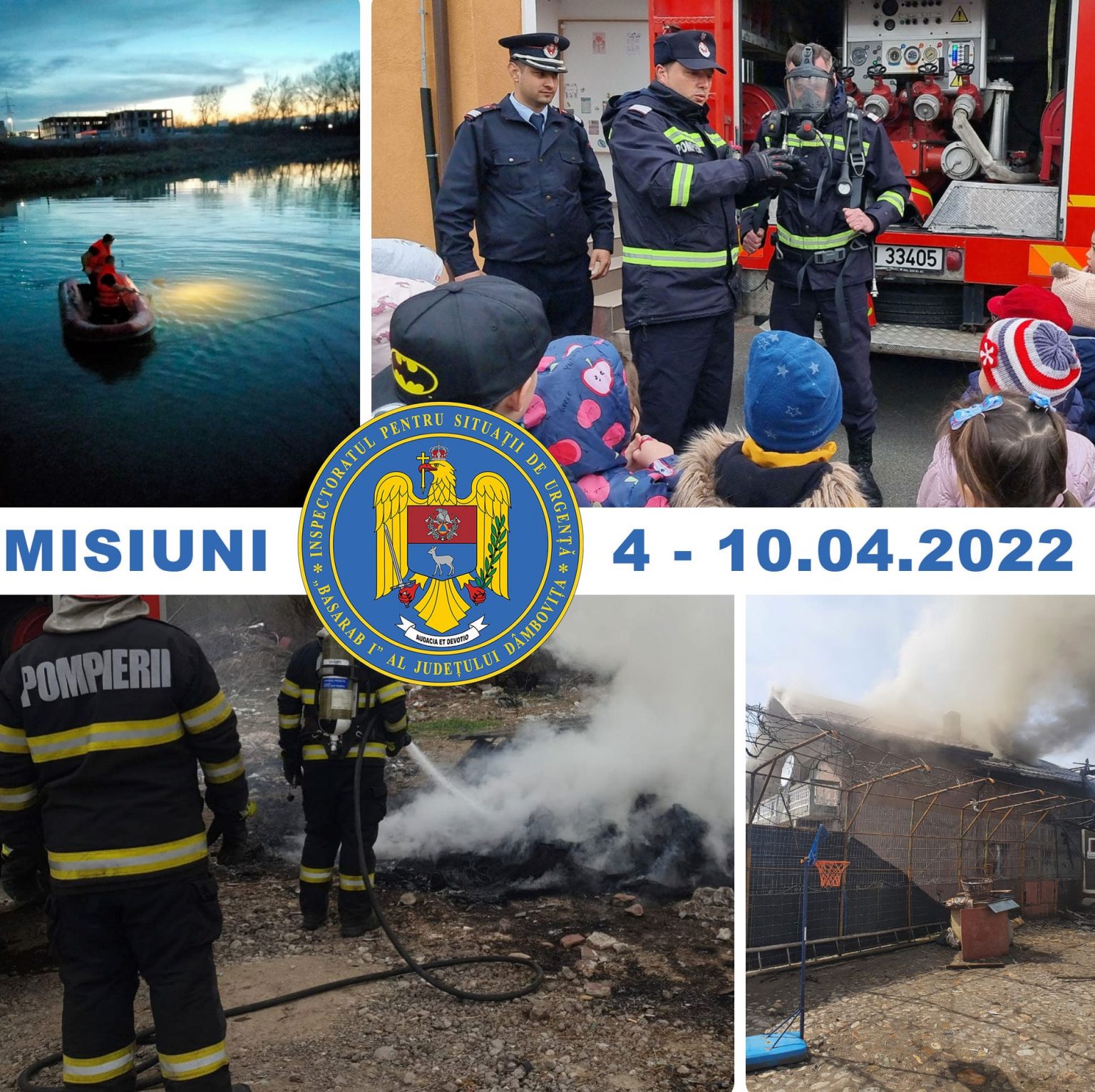 Pompierii dâmbovițeni au intervenit la 75 de evenimente, în perioada 4 – 10 aprilie 2022