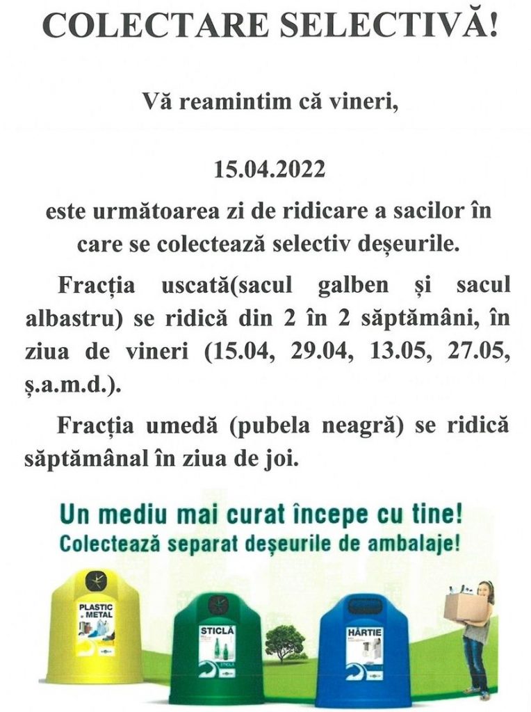 Un mediu mai curat începe cu tine!Mesajul Primăriei Vulcana Pandele