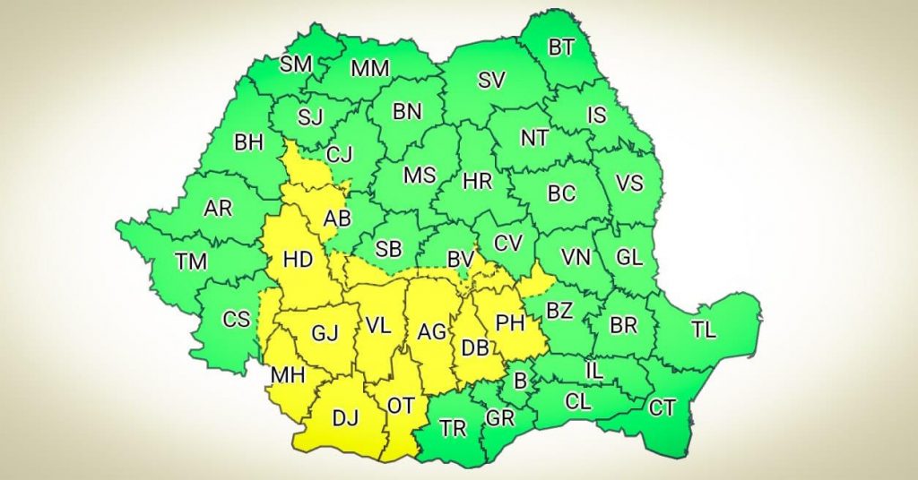 COD GALBEN de FURTUNI , vizat tot județul Dâmbovița