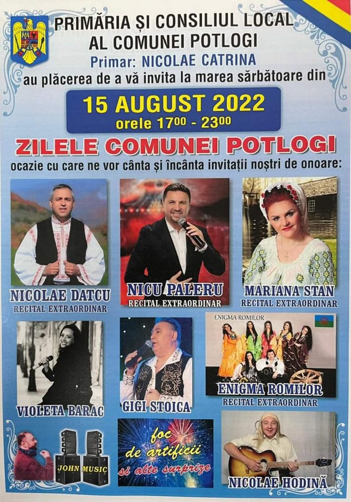 De Sfantă Maria Mare, luni, 15 august, ziua comunei Potlogi