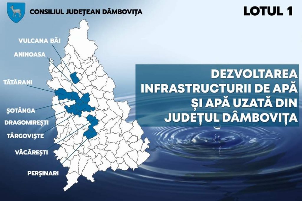 A fost emis ordinul de începere a lucrărilor de apa și canal cu finanțare prin POIM pentru Târgoviște, Aninoasa, Șotânga, Vulcana Băi, Dragomirești, Tătărani, Văcărești și Perșinari