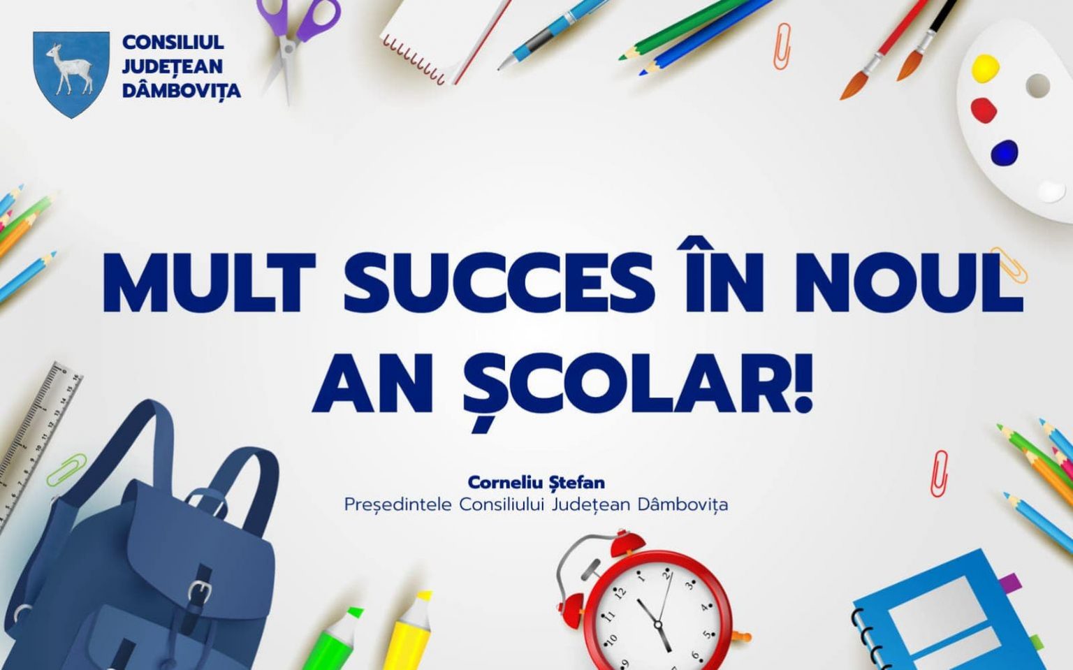 La început de nou an școlar, președintele CJ Dâmbovița, transmite cele mai optimiste gânduri