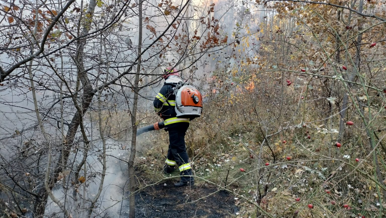 Pompierii intervin în comuna Tătărani, sat Priboiu la un incendiul de vegetație uscată și litieră