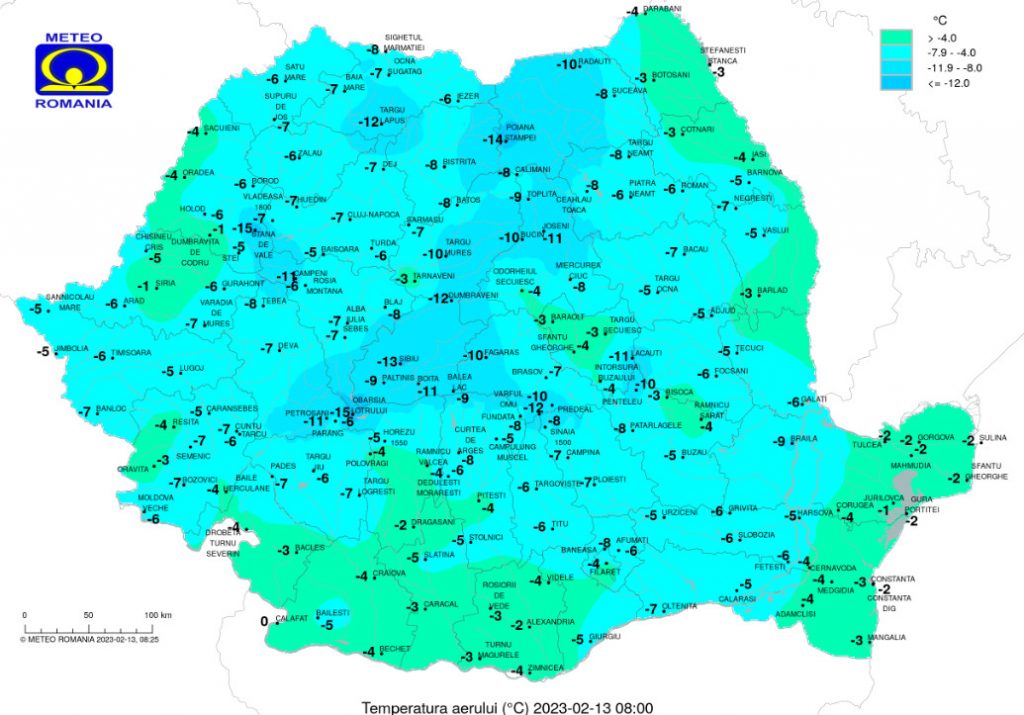 Luni, 13 februarie 2023, vremea va fi rece în toată țara