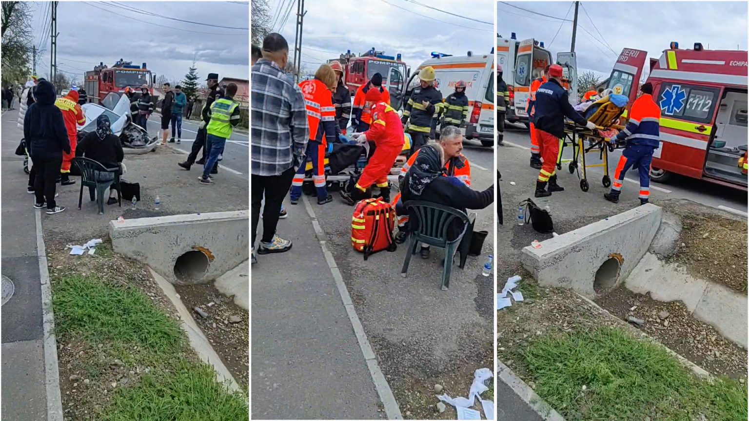 Pe DJ 711, în comuna Cojasca, s-a produs un accident rutier, trei persoane rănite