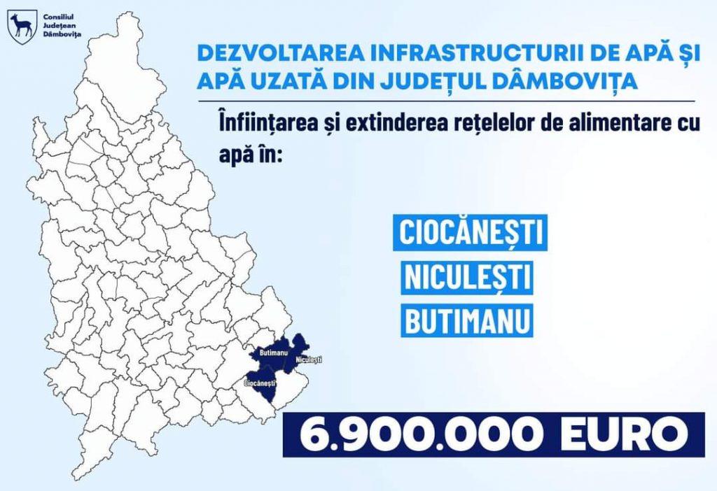 Vești bune, în comuna Niculești se extinde rețeaua de apă pe o distanță de 5,6 km și se vor realiza 336 de branșamente în satele Ciocănari și Movila