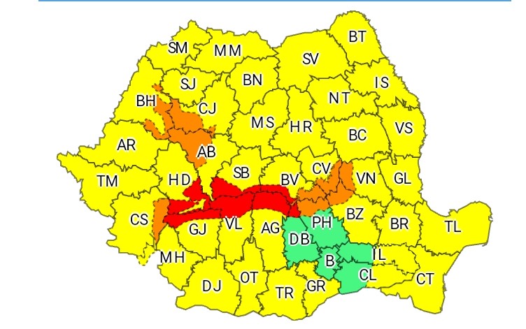 COD ROȘU de VÂNT, intră în vigoare în noaptea de 28 martie