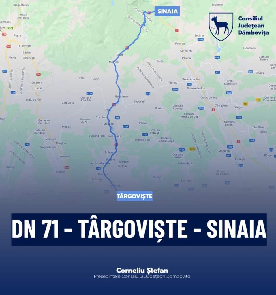 Președintele CJ, Corneliu Ștefan a anunțat că a fost desemnat constructorul pentru proiectul de modernizare DN 71 Târgoviște-Sinaia