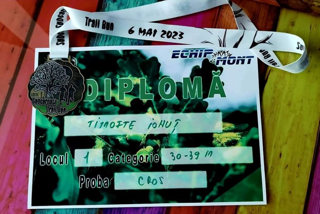 Jandarmul Ionuţ Timofte a obținut locul I la competiția “Subcarpați Trail Run”, categoria de vârstă 30 – 39 ani