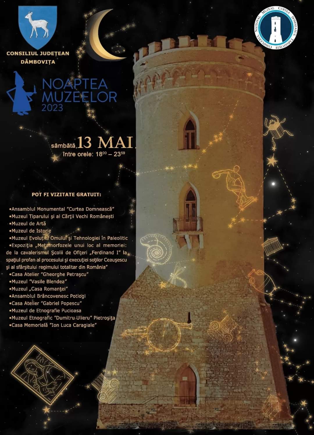 Muzeele din Dâmbovița, deschise cu ocazia acestui evenimentului Noaptea Muzeelor, Consiliul Județean Dâmbovița, prin Complexul Național Muzeal