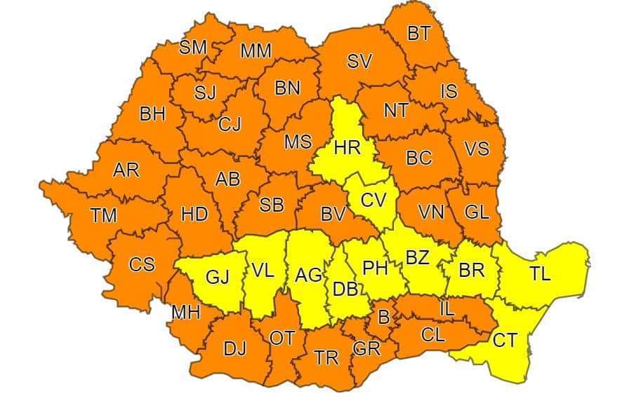 Temperaturi sufocante şi la umbră, ȘI ASTĂZI, COD GALBEN de CANICULĂ în județul Dâmbovița