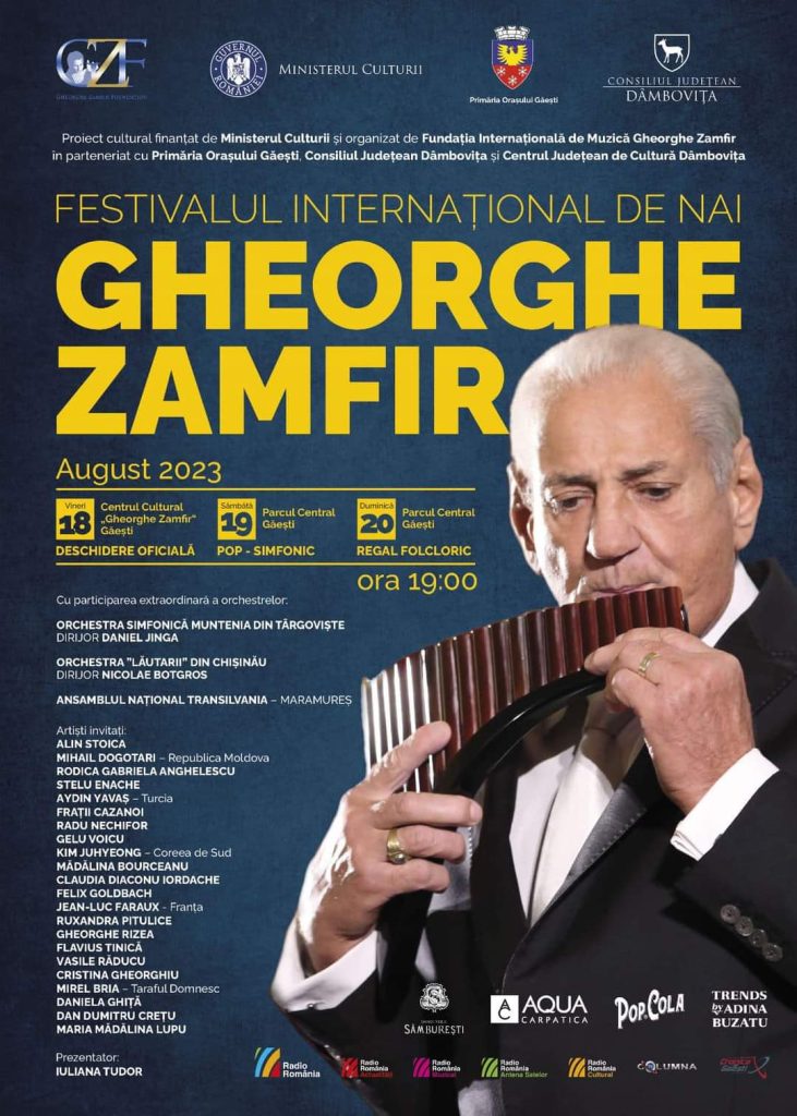 Timp de trei zile, la Găești se desfășoară Festivalul Internațional de Nai "Gheorghe Zamfir", în perioada 18-20 august 2023, potrivit edilului Gheorghe Grigore, vor fi trei zile de excepție.