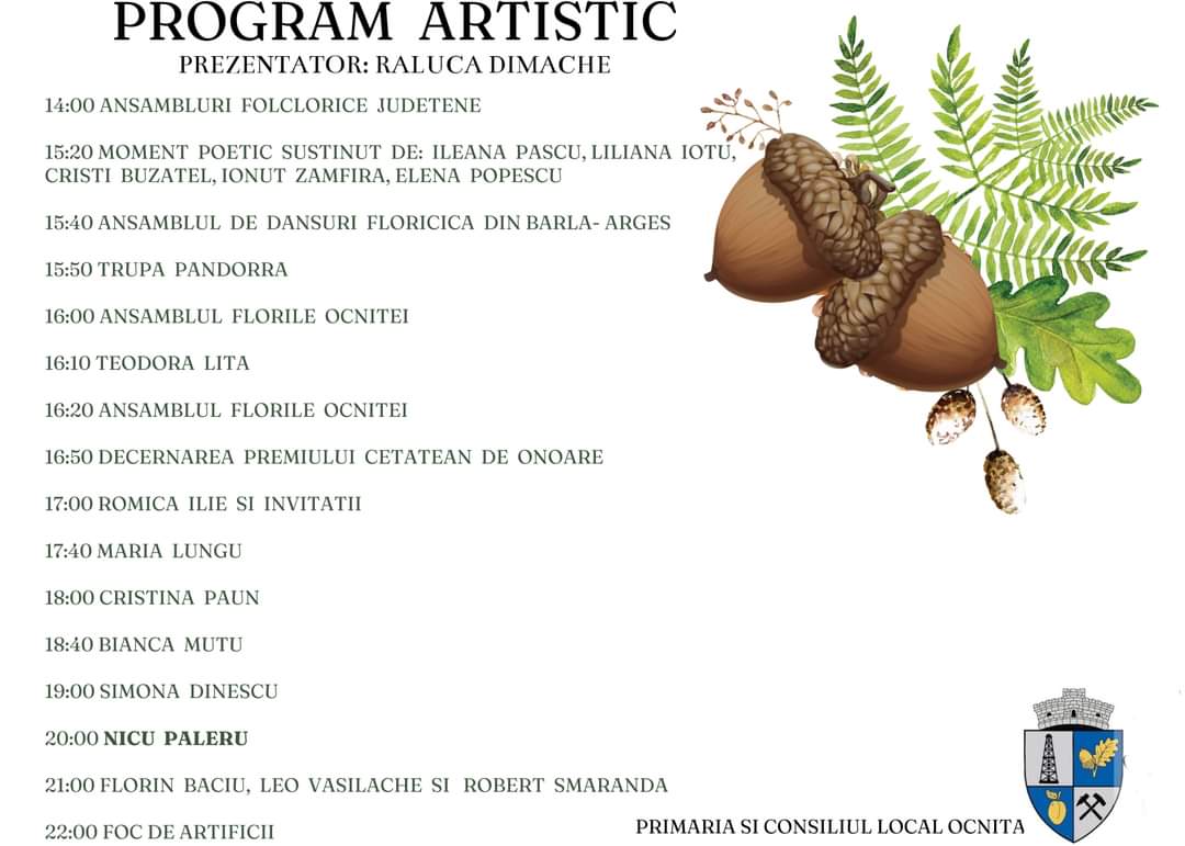 Ziua comunei Ocnița - Întâlnire cu fiii satului, ediția 30, vineri, 8 septembrie, edilul Eduard Bacău îi invită pe locuitorii comunei la o sărbătoare cu multe surprize.