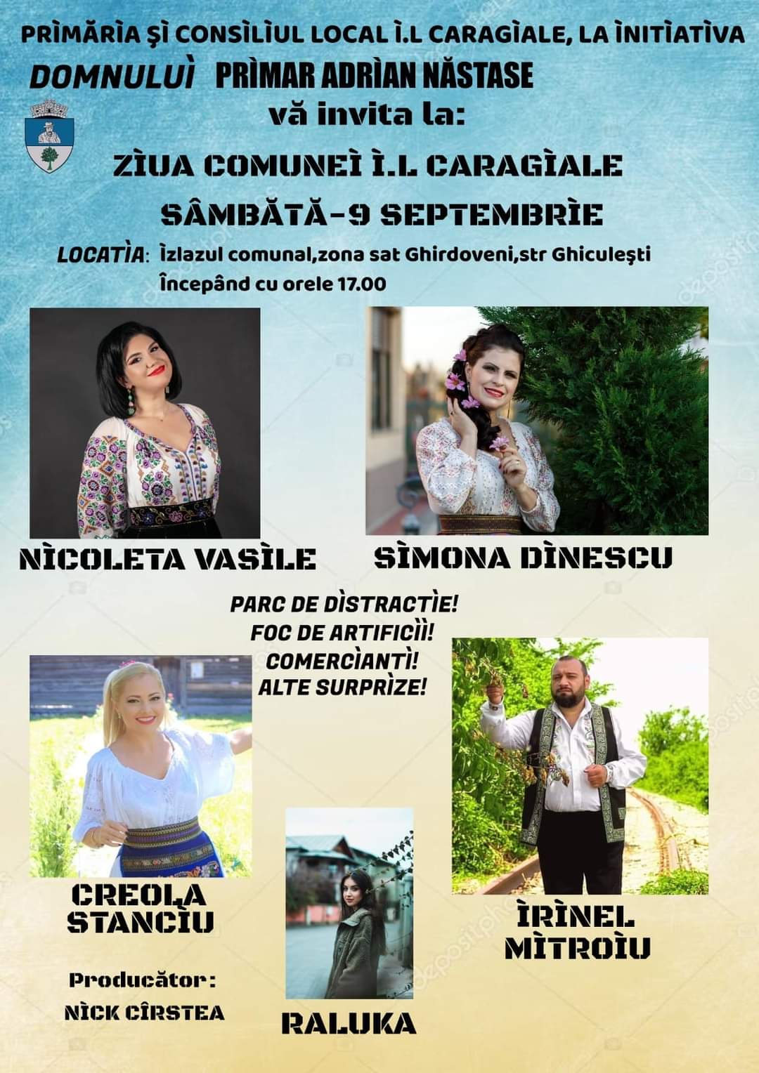 Mare sărbătoare pe 9 septembrie, în comuna I.L.Caragiale , administrația locală a pregătit un spectacol pe cinste c prilejul Zilei Comunei.