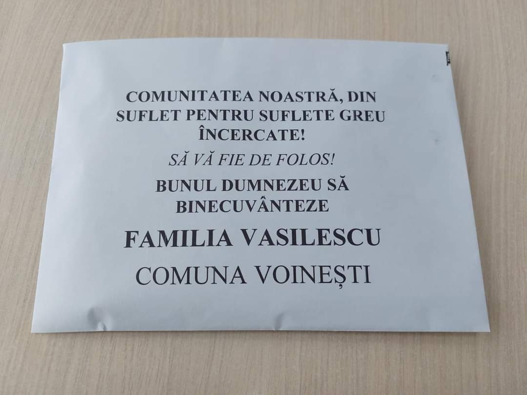 Generozitatea Voineștenilor: 3000 de Euro pentru o Familie Afectată de Explosiile de la Crevedia