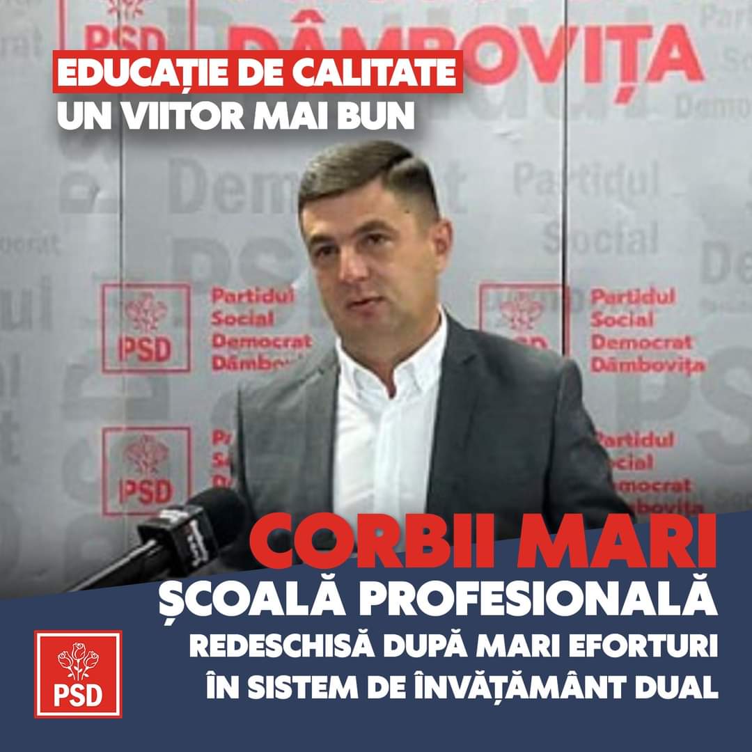 Cu un efort susținut al administrației locale, la Corbii Mari s-a redeschis Școala Profesională în sistem de învățământ dual
