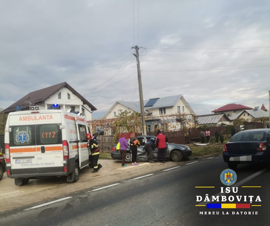 Accident rutier în localitatea Picior de Munte, pe DN 72 Târgoviște-Găești, la data de 18 noiembrie a.c., în jurul orei 09:13