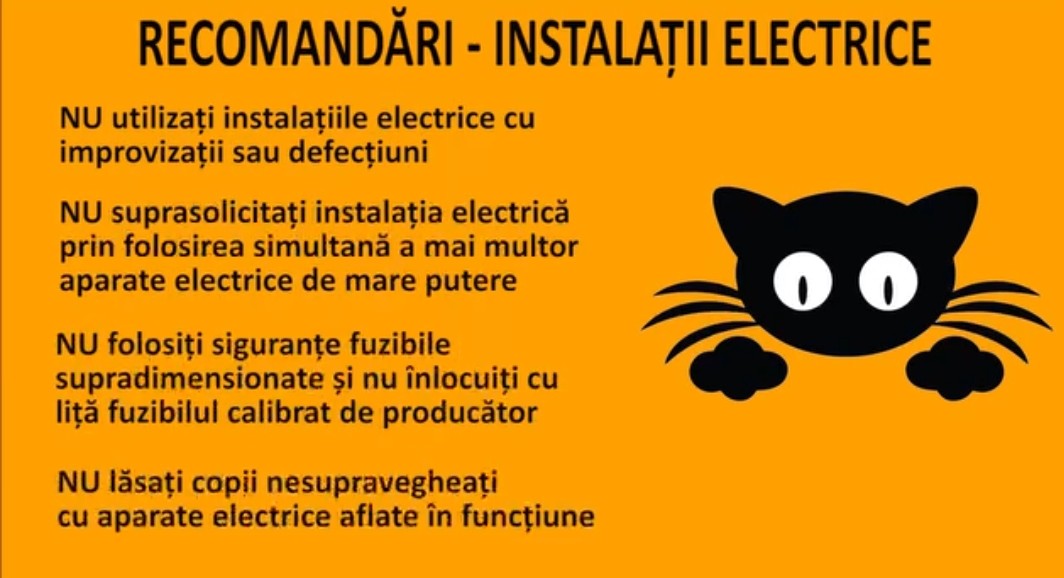 ISU Dâmbovița: Instalațiile electrice improvizate pot duce la izbucnirea incendiilor