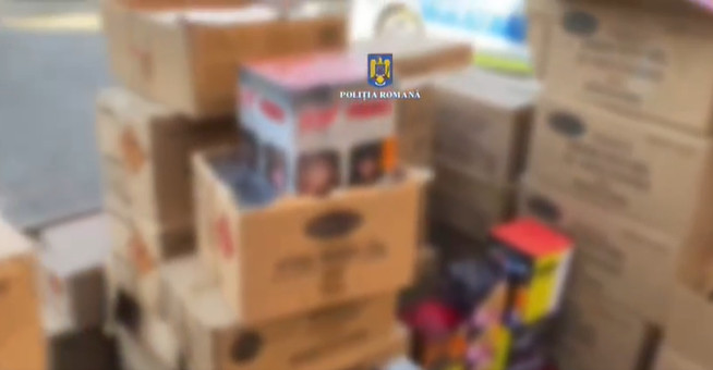 La Găești, percheziții la comercianții ilegali de petarde și artificii, peste 3 tone de articole pirotehnice au fost indisponibilizate.VIDEO