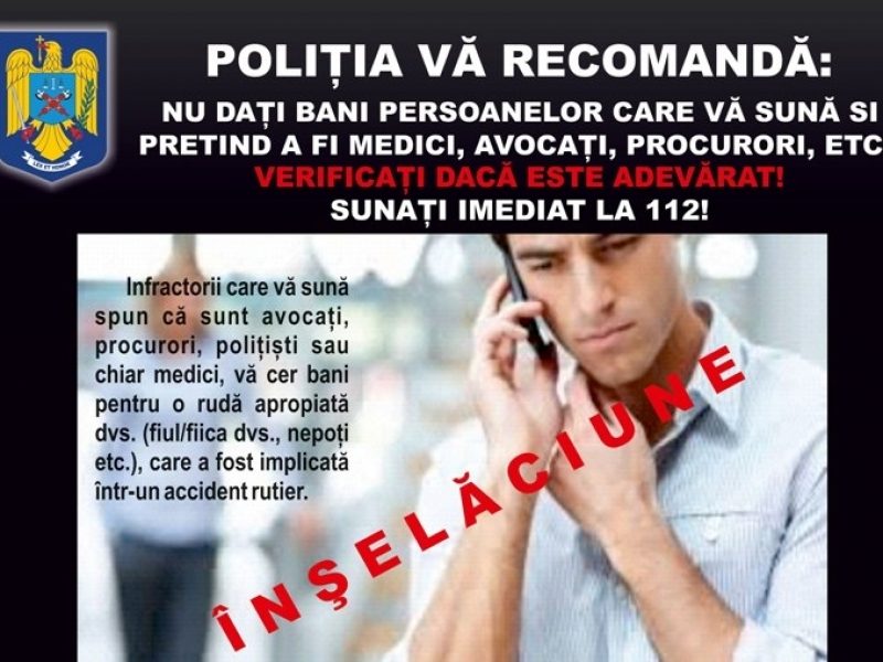 Polițiștii trag un semnal de alarmă privind înșelăciunile prin metoda accidentul și vin cu o serie de recomandări: