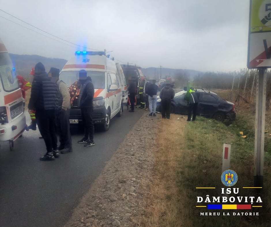 A pierdut controlul asupra direcției de deplasare și s-a răsturnat în șanț pe DN 72A Voinești, la data de 6 decembrie