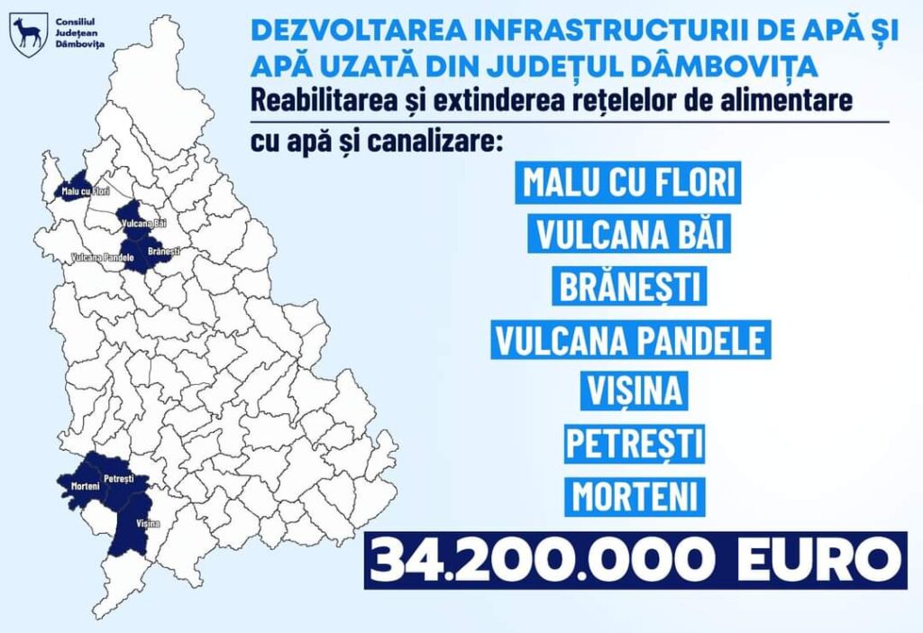Au fost semnate alte două contracte de reabilitare și extindere a rețelelor de alimentare cu apă și canalizare în comunele Vișina, Morteni,