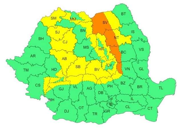 ANM: Sunt în vigoare două ATENȚIONĂRI METEO de VÂNT, valabile și pentru județul Dâmbovița