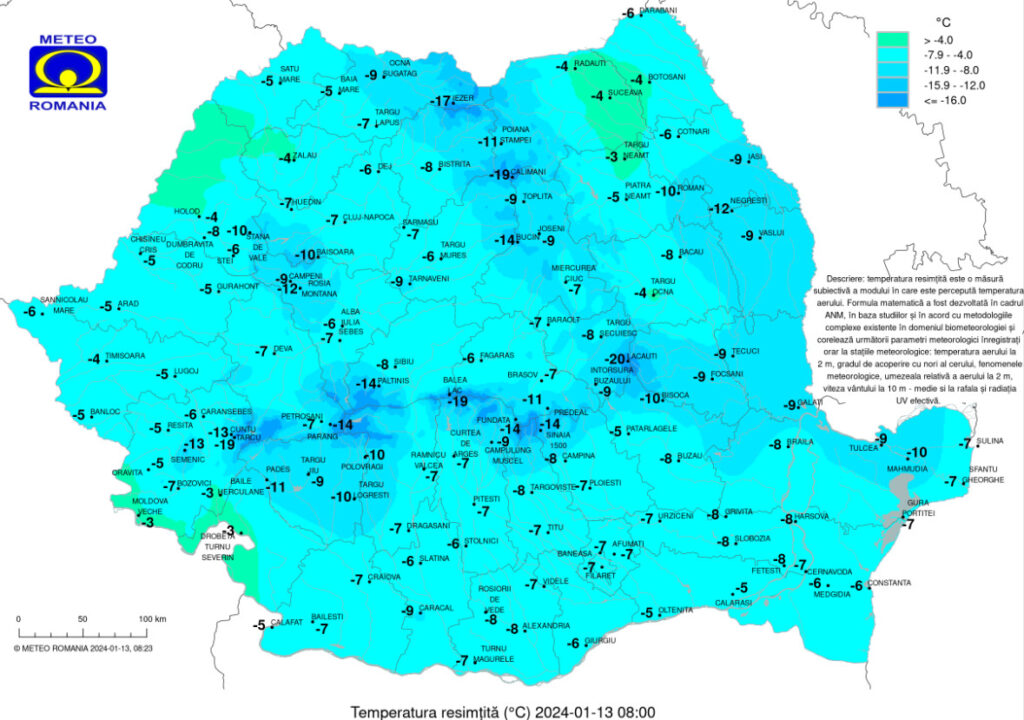 Sâmbătă, 13 ianuarie 2024, potrivit Administrației Naționale de Meteorologie, vremea va fi instabilă