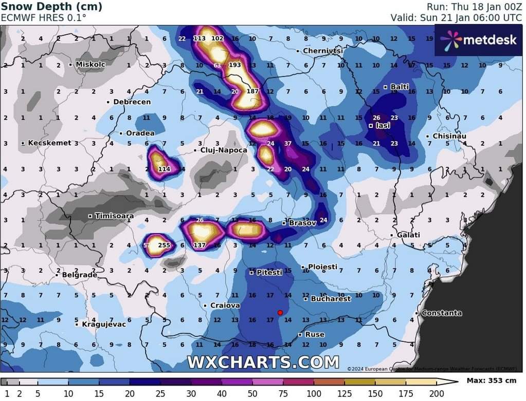 Informare meteo de ploi și vânt pentru tot județul Dâmbovița