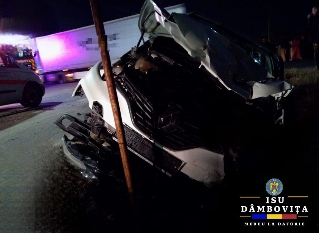 Accident la intersecția drumului comunal 35 A cu drumul național 1A, în comuna Cornești, polițiștii din cadrul Poliției Orașului Răcari