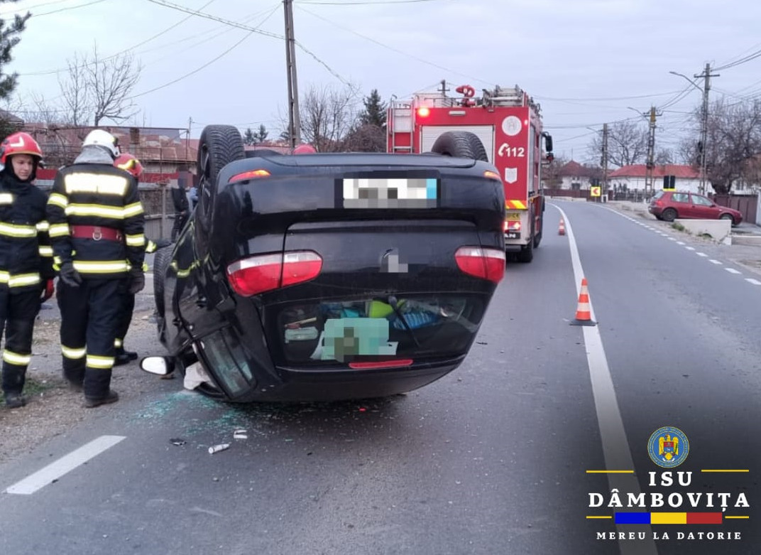 Accident rutier produs în localitatea Comișani , în seară de 7 martie, polițiștii din cadrul Serviciului Rutier
