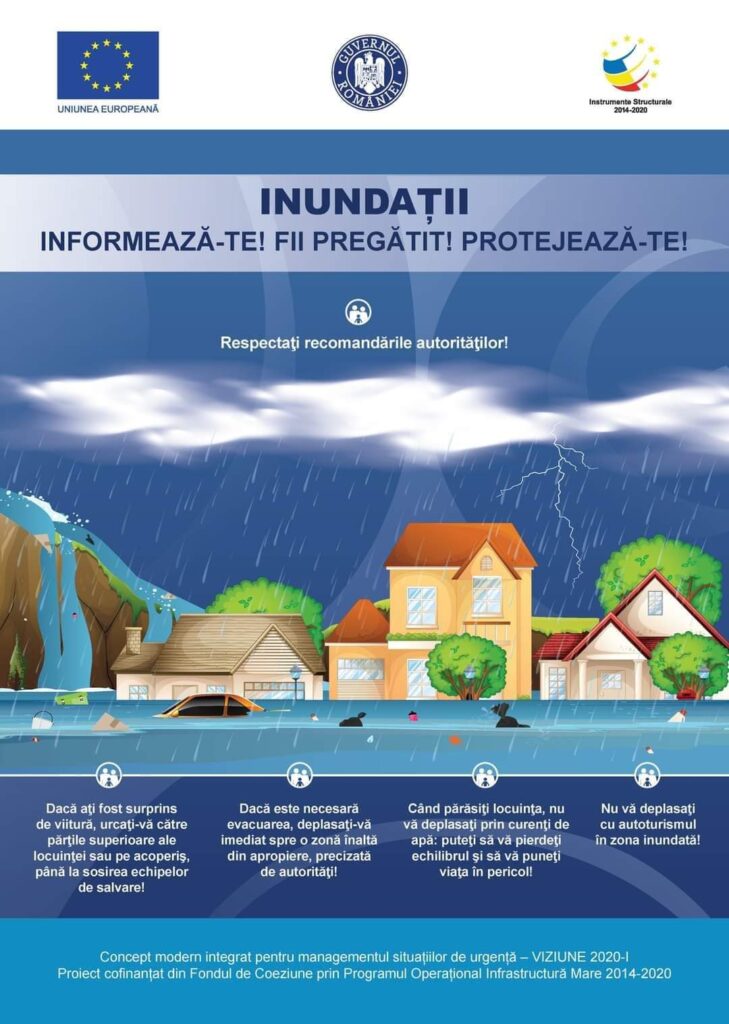 Vremea poate fi imprevizibilă și inundațiile pot apărea când ne așteptăm mai puțin. Pentru siguranța dumneavoastră