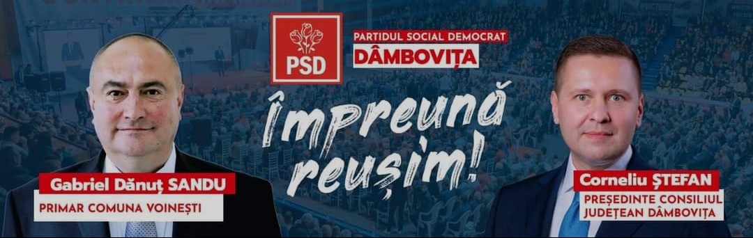 Primarul Gabriel Dănuț Sandu își depune, astăzi, candidatura pentru funcția de primar al comunei Voinești, alături de o echipă solidă și pusă pe treabă a PSD