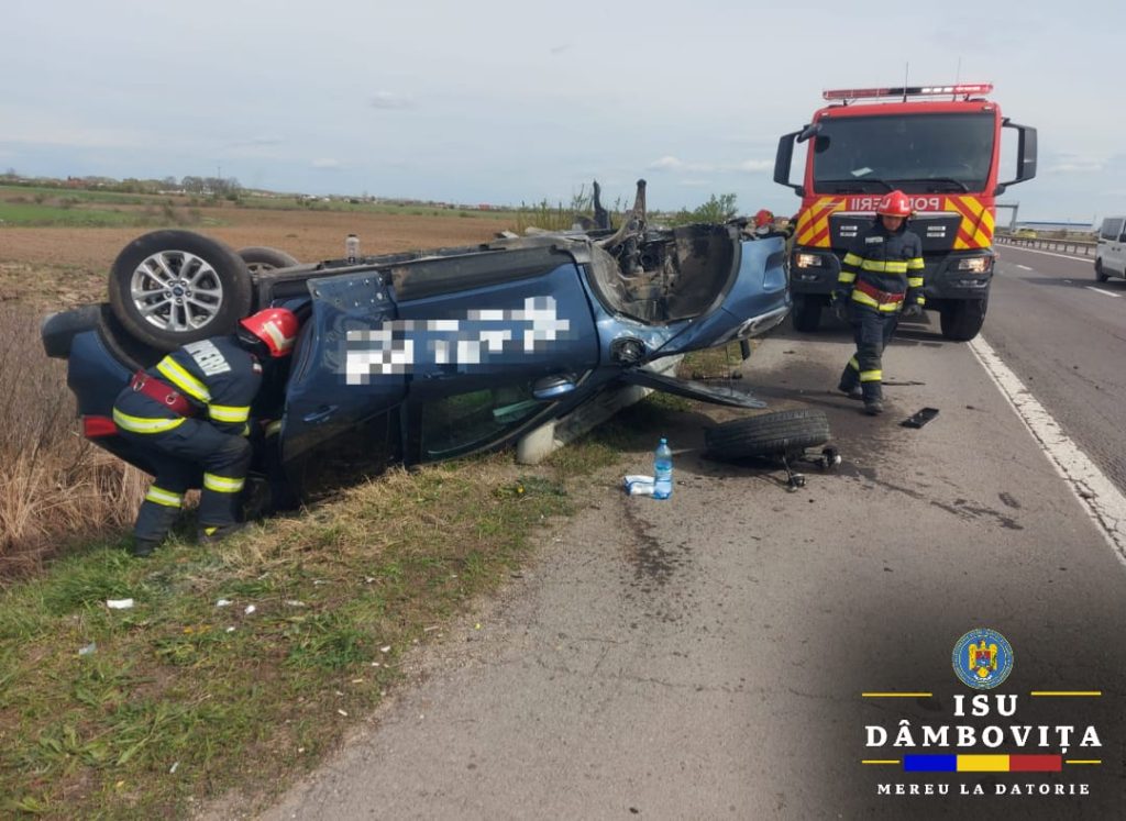 Accident rutier pe Autostrada A1, la kilometrul 72 în județul Dâmbovița Accident rutier pe Autostrada A1, la kilometrul 72 în județul Dâmbovița , Detașamentul de Pompieri Găești a intervenit