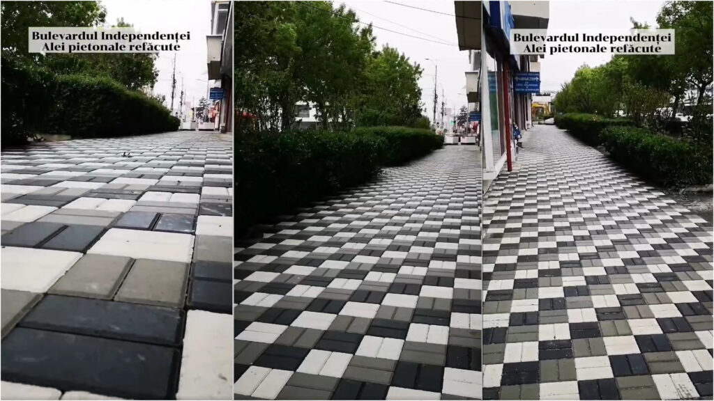 În municipiul Târgoviște se lucrează la modernizarea trotuarelor și  a infrastructurii rutiere, chiar dacă  vremea este capricioasă.