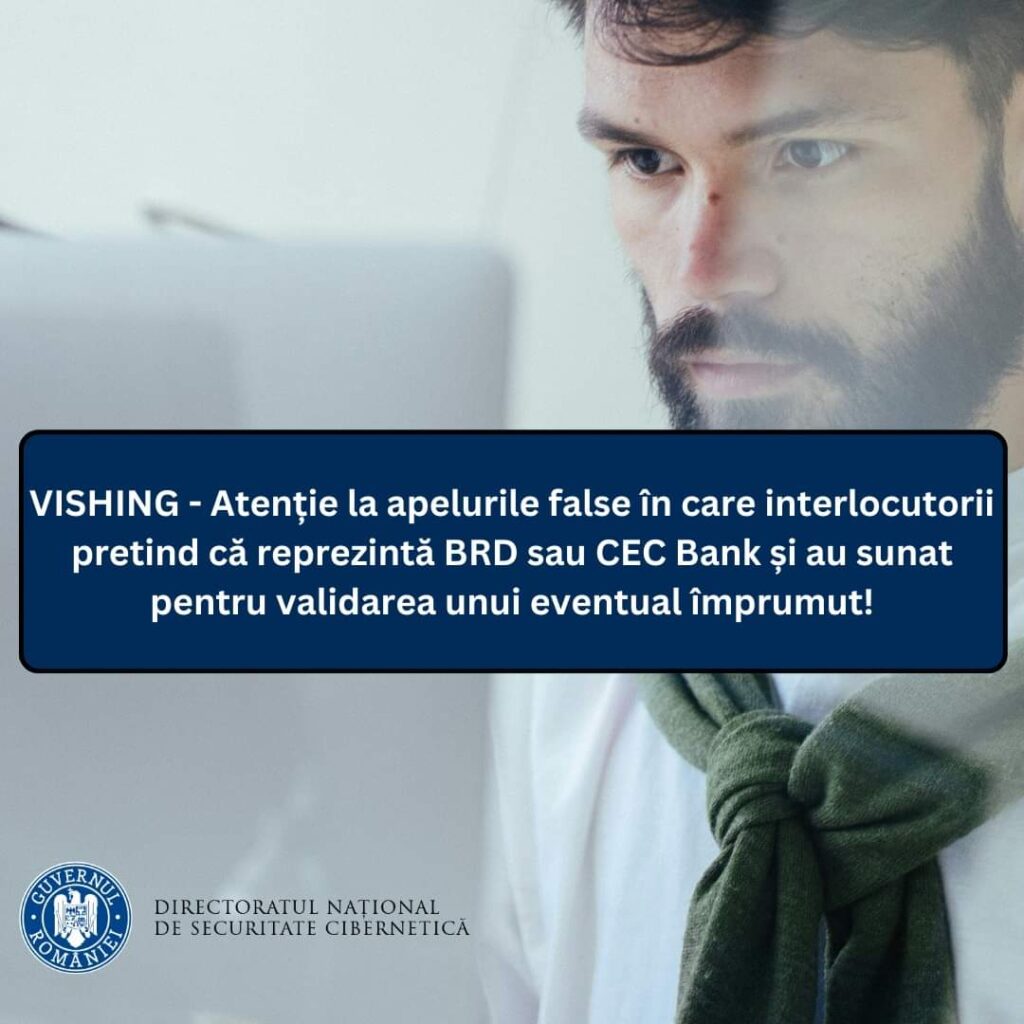 ATENȚIE, continuă campaniile de apeluri false (spoofed) ATENȚIE, continuă campaniile de apeluri false (spoofed) în care atacatorii apelează potențiale victime și se prezintă