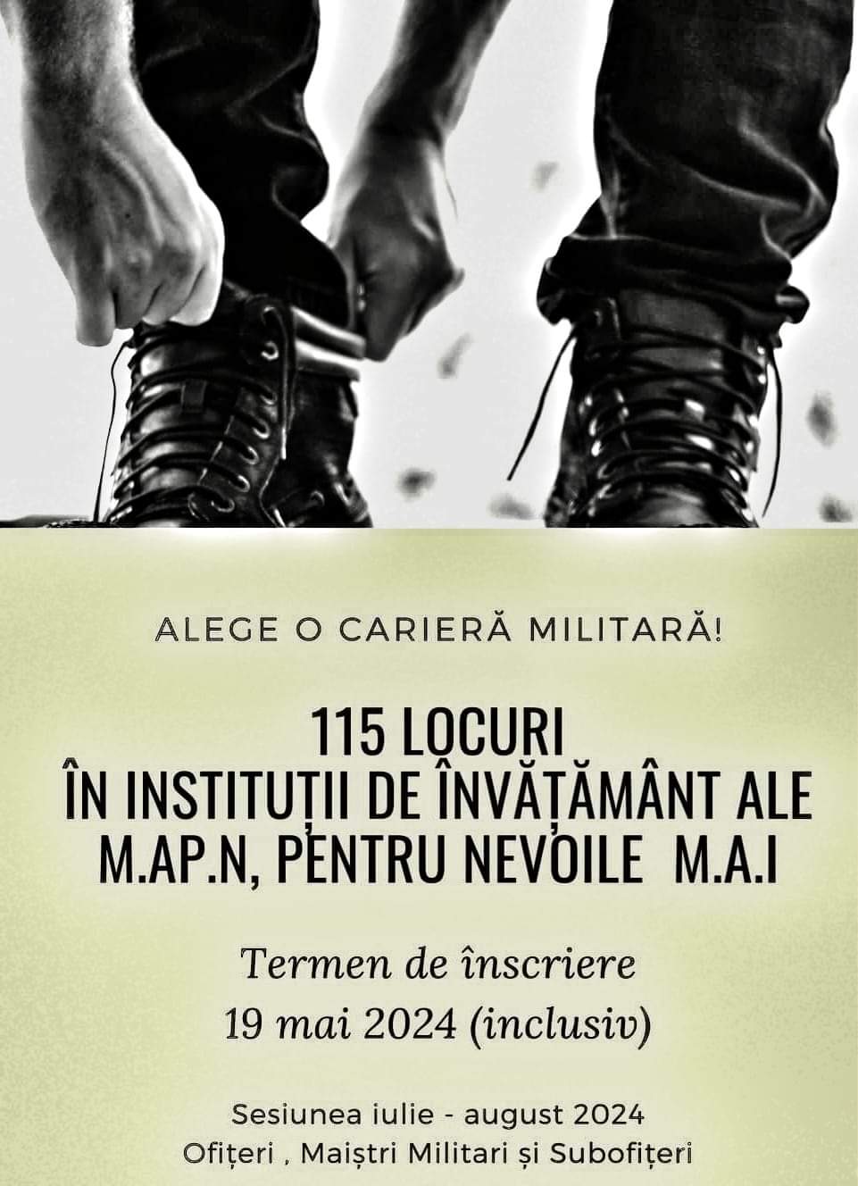 Îți dorești o carieră militară ca specialist în Ministerul Afacerilor Interne?