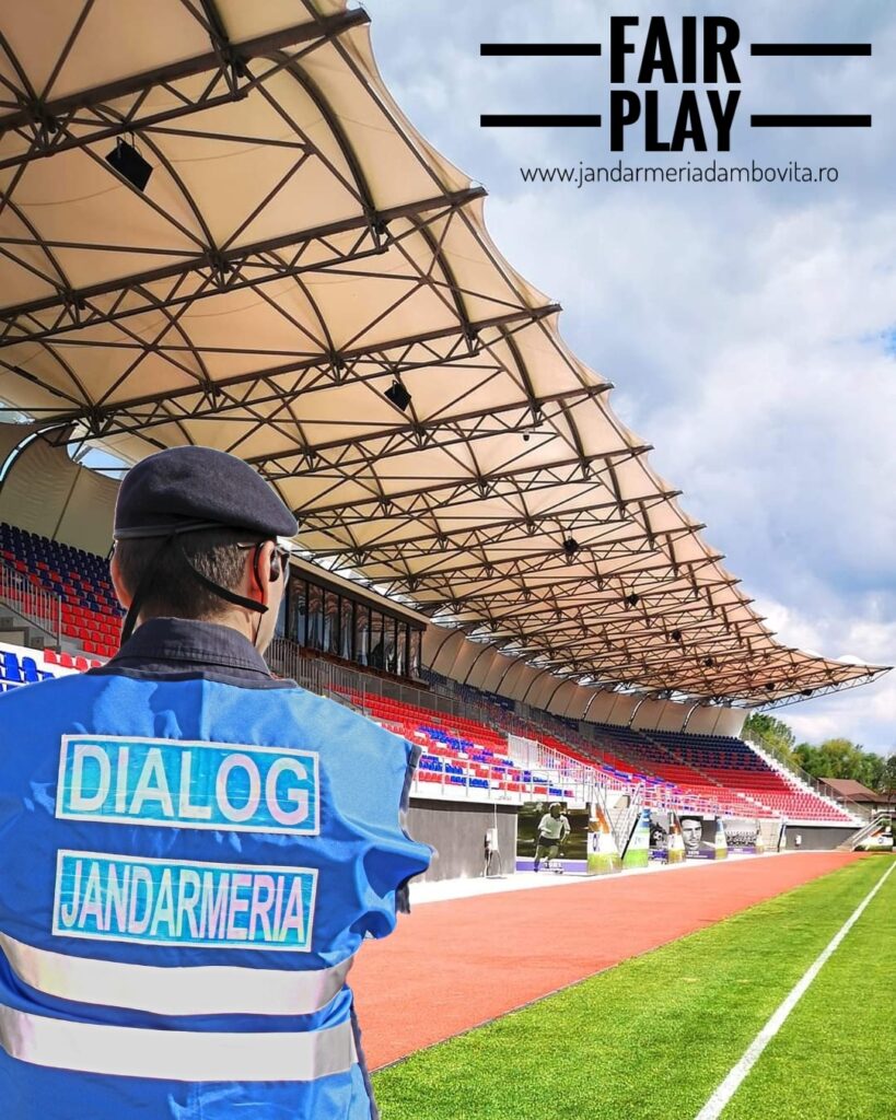 Jandarmii dâmbovițeni vor asigura măsurile de ordine publică, sâmbătă, 1 iunie a.c., începând cu ora 14:00, pe stadionul „Eugen Popescu”