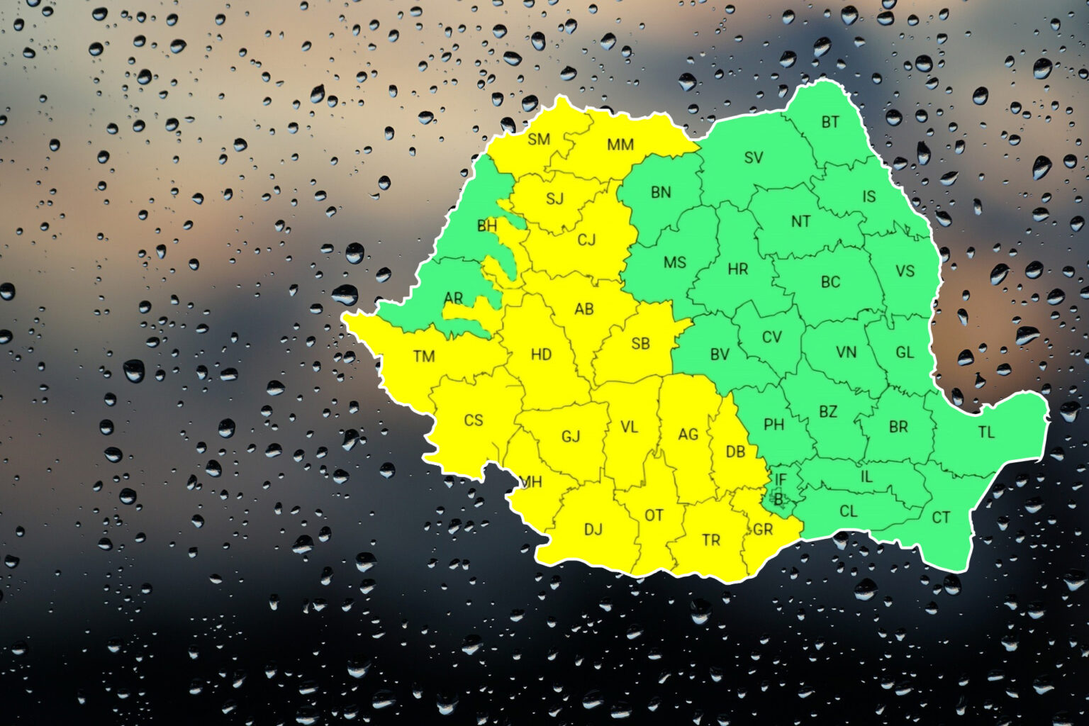 COD GALBEN DE PLOI ȘI VIJELII în tot județul Dâmbovița, 22 mai, ora 10:00 - 23 mai, ora 10:00