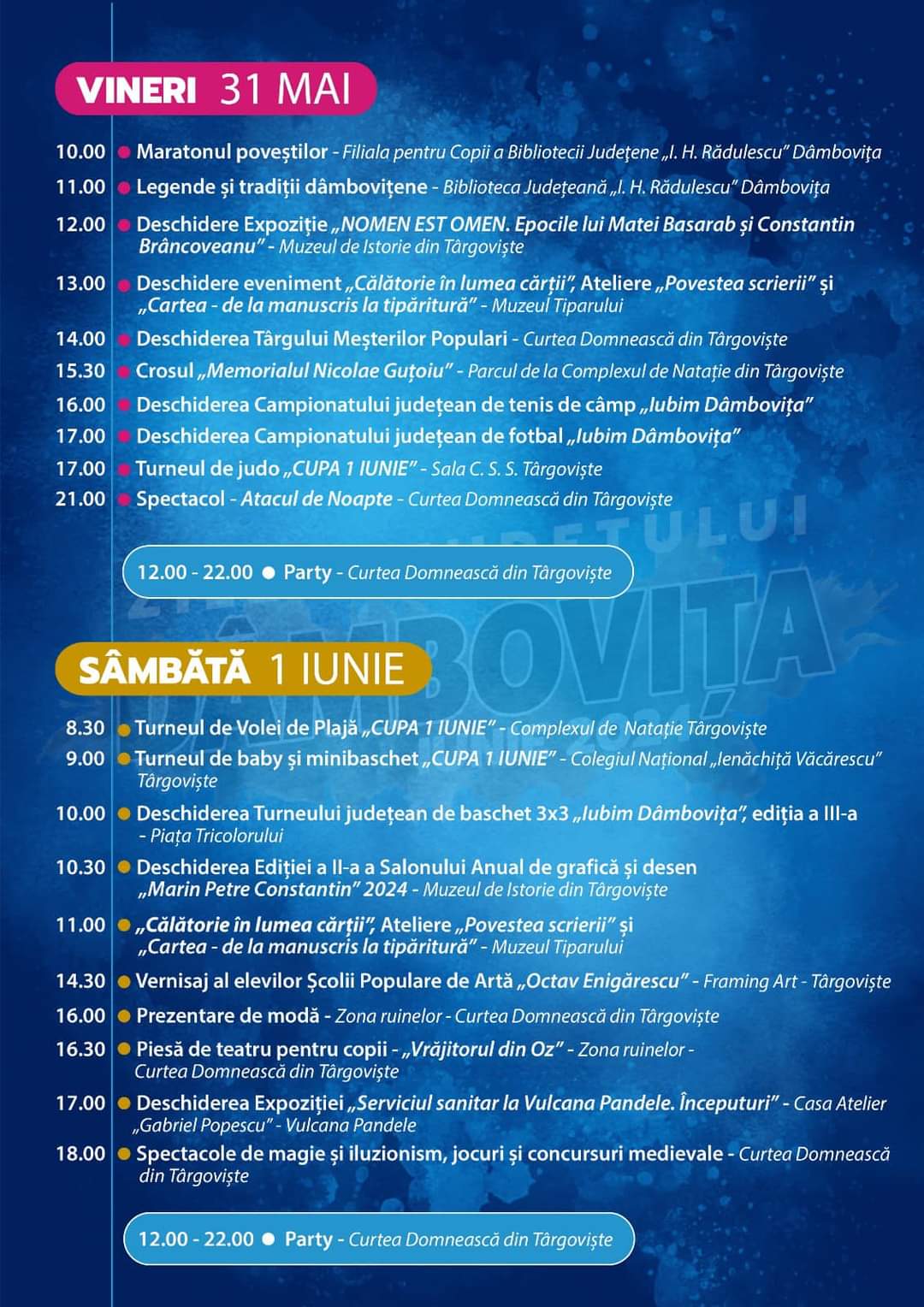 Vineri încep "Zilele județului Dâmbovița", unul dintre cele mai așteptate evenimente din județul nostru, ediția de anul acesta, cu numărul 3, va depăși așteptările tuturor.