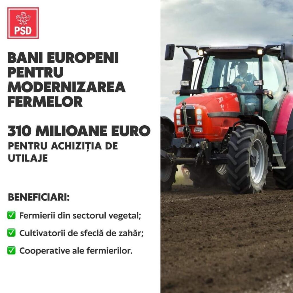 PSD: FONDURI EUROPENE PENTRU UTILAJE MODERN