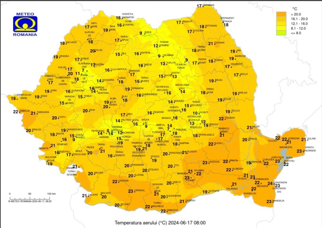Luni, 17 iunie 2024: Vremea se încălzește din nou dar sunt și avertizări de furtuni și averse