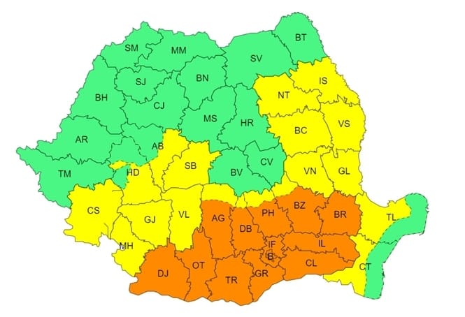 JUDEȚUL DÂMBOVIȚA este sub COD PORTOCALIU de CANICULĂ dar nu vor lipsi perioadele cu FURTUNI,