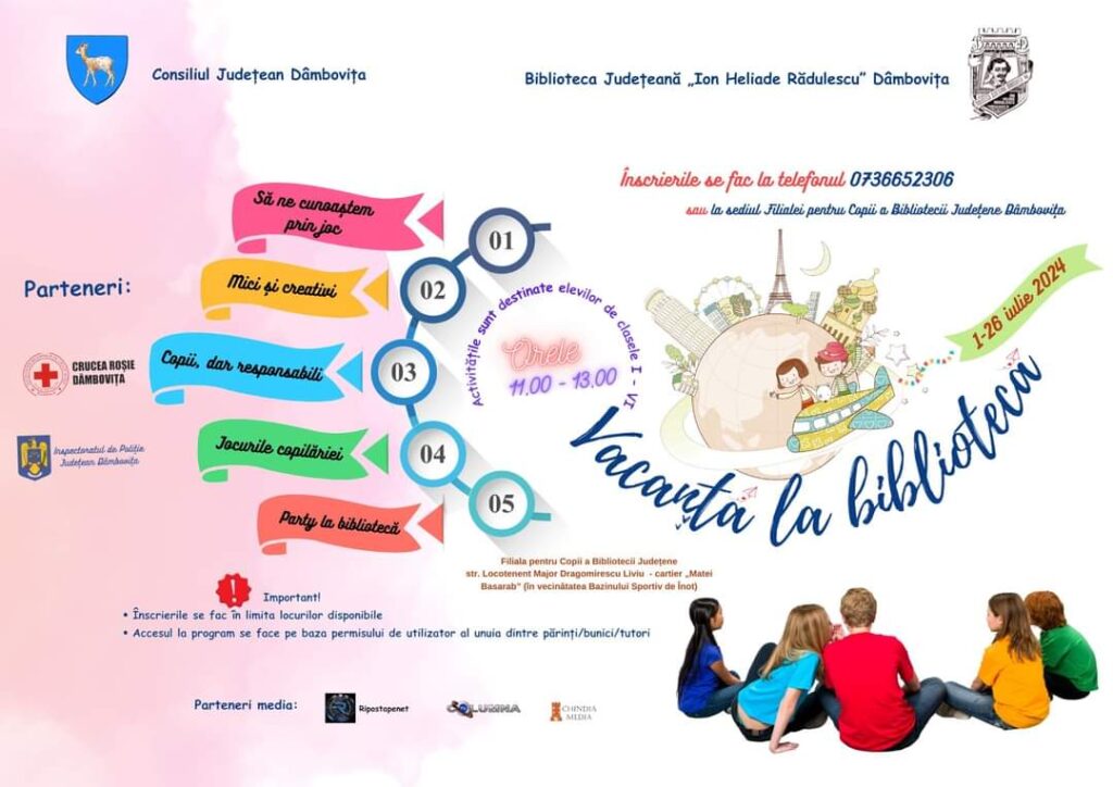 Nu ratați programul „Vacanţă la bibliotecă”